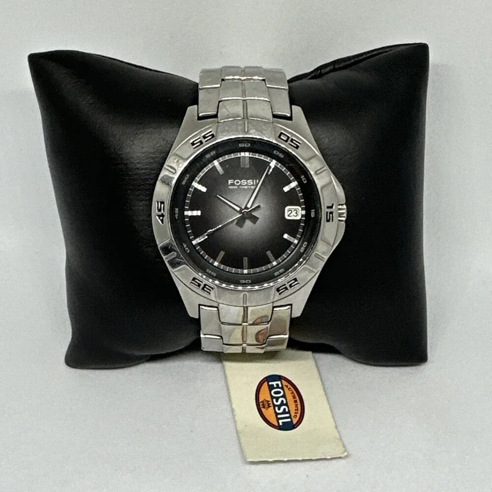 Fossil Degrade AM3997 Men's Silver Stainless Steel Analog Dial Wristwatch HME746